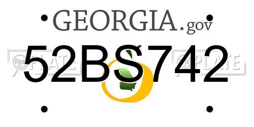52BS742 Georgia License Plate