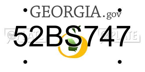 52BS747 Georgia License Plate