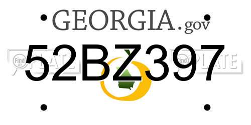52BZ397 Georgia License Plate