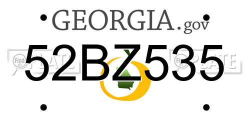 52BZ535 Georgia License Plate
