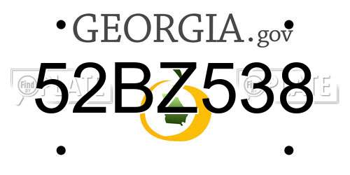 52BZ538 Georgia License Plate