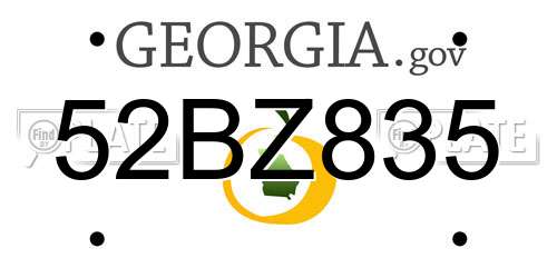 52BZ835 Georgia License Plate