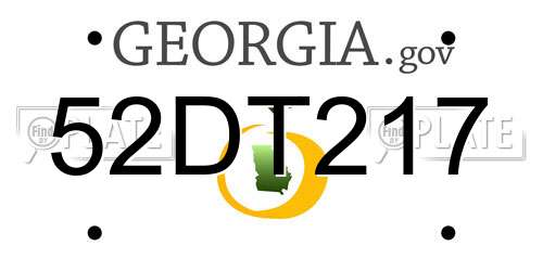 52DT217 Georgia License Plate