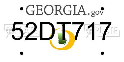 52DT717 Georgia License Plate