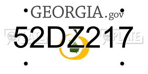 52DZ217 Georgia License Plate