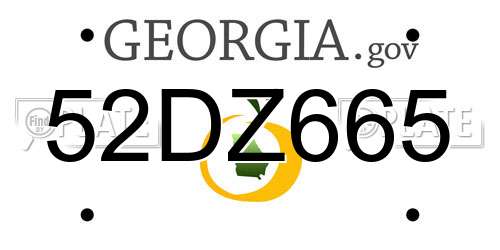 52DZ665 Georgia License Plate
