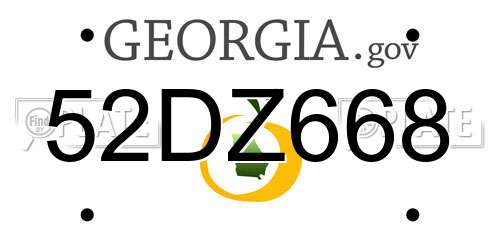 52DZ668 Georgia License Plate