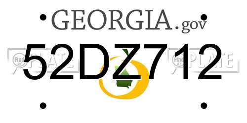 52DZ712 Georgia License Plate