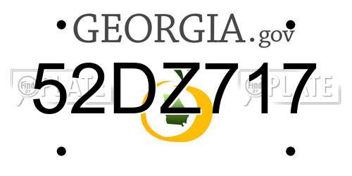 52DZ717 Georgia License Plate