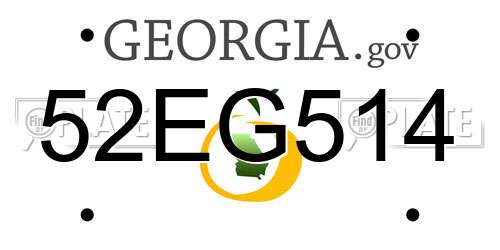 52EG514 Georgia License Plate