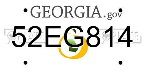 52EG814 Georgia License Plate