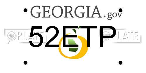 52ETP Georgia License Plate