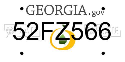 52FZ566 Georgia License Plate