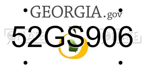 52GS906 Georgia License Plate