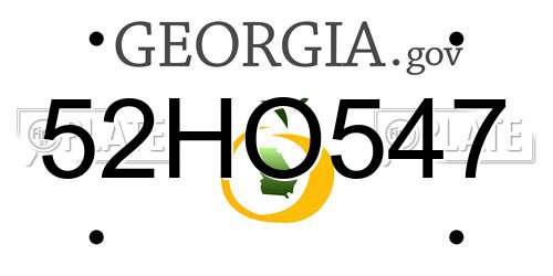 52HO547 Georgia License Plate