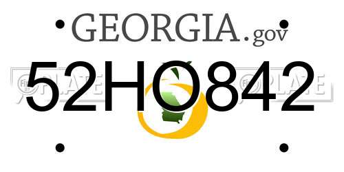 52HO842 Georgia License Plate