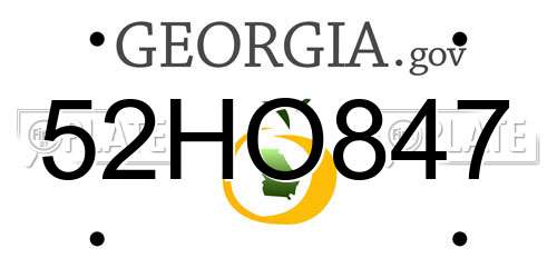 52HO847 Georgia License Plate