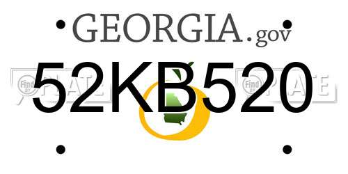52KB520 Georgia License Plate