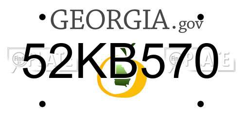 52KB570 Georgia License Plate