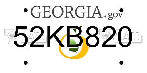 52KB820 Georgia License Plate