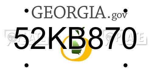 52KB870 Georgia License Plate