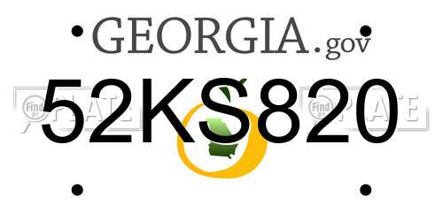 52KS820 Georgia License Plate