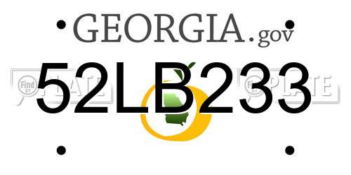52LB233 Georgia License Plate