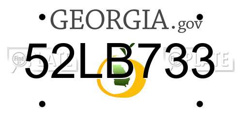 52LB733 Georgia License Plate