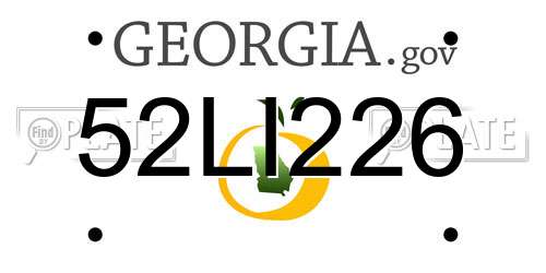 52LI226 Georgia License Plate
