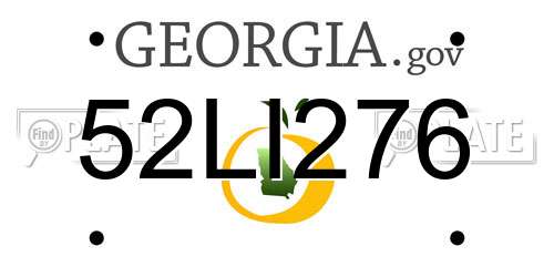 52LI276 Georgia License Plate