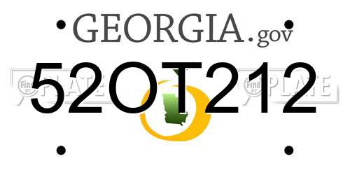 52OT212 Georgia License Plate
