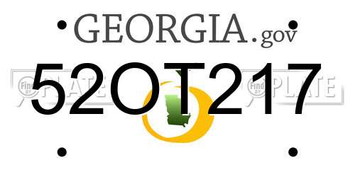 52OT217 Georgia License Plate