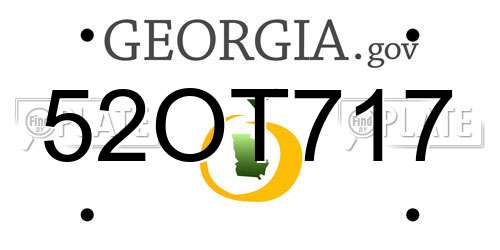 52OT717 Georgia License Plate