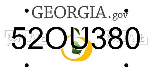 52OU380 Georgia License Plate