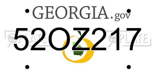 52OZ217 Georgia License Plate