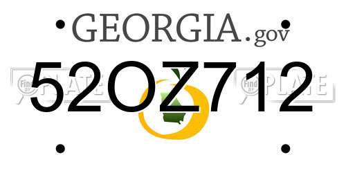 52OZ712 Georgia License Plate
