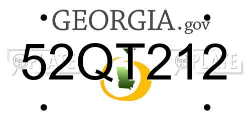52QT212 Georgia License Plate