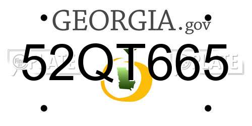 52QT665 Georgia License Plate