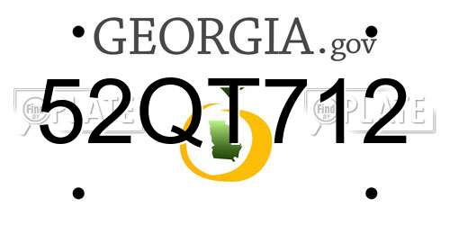 52QT712 Georgia License Plate