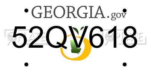 52QV618 Georgia License Plate