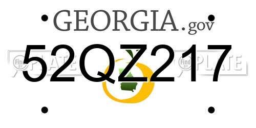 52QZ217 Georgia License Plate