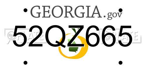 52QZ665 Georgia License Plate