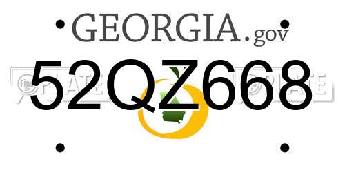 52QZ668 Georgia License Plate