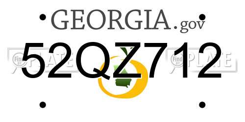 52QZ712 Georgia License Plate