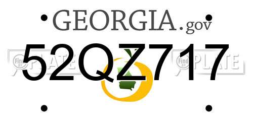 52QZ717 Georgia License Plate