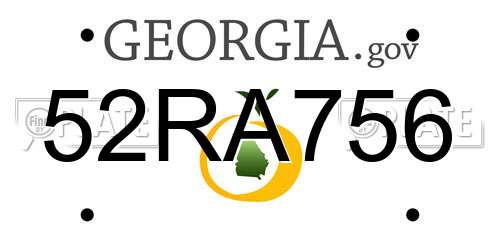 52RA756 Georgia License Plate