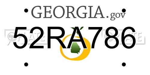 52RA786 Georgia License Plate