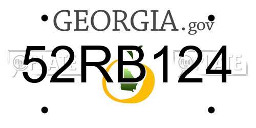 52RB124 Georgia License Plate