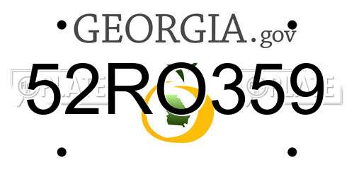 52RO359 Georgia License Plate