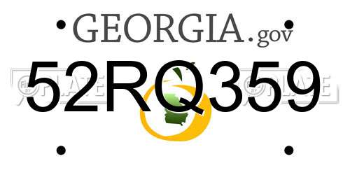 52RQ359 Georgia License Plate